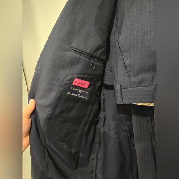 Navy Blue Coppley Men’s Tailored Suit Jacket 100% Wool - Picture 3 of 4